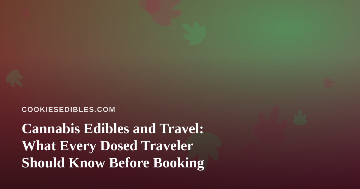 Cannabis Edibles and Travel: What Every Dosed Traveler Should Know Before Booking