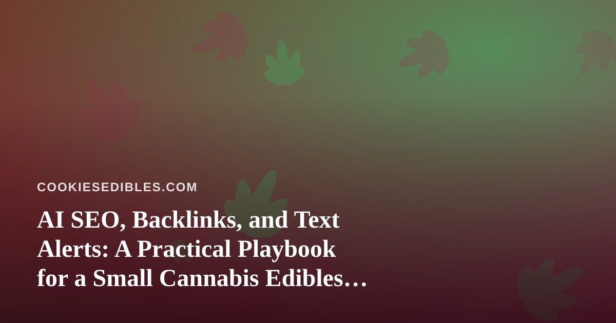 AI SEO, Backlinks, and Text Alerts: A Practical Playbook for a Small Cannabis Edibles Brand