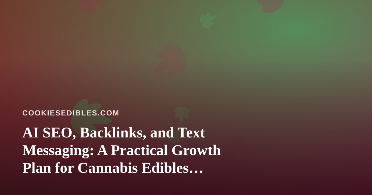 AI SEO, Backlinks, and Text Messaging: A Practical Growth Plan for Cannabis Edibles Brands