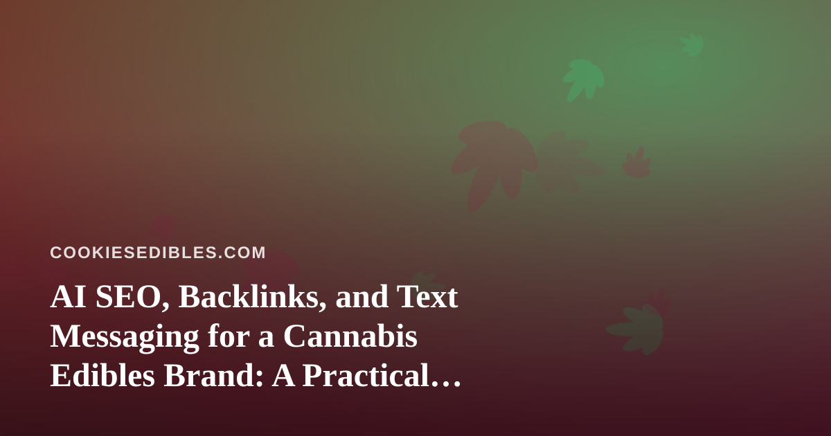 AI SEO, Backlinks, and Text Messaging for a Cannabis Edibles Brand: A Practical Plan for Cookies Edibles