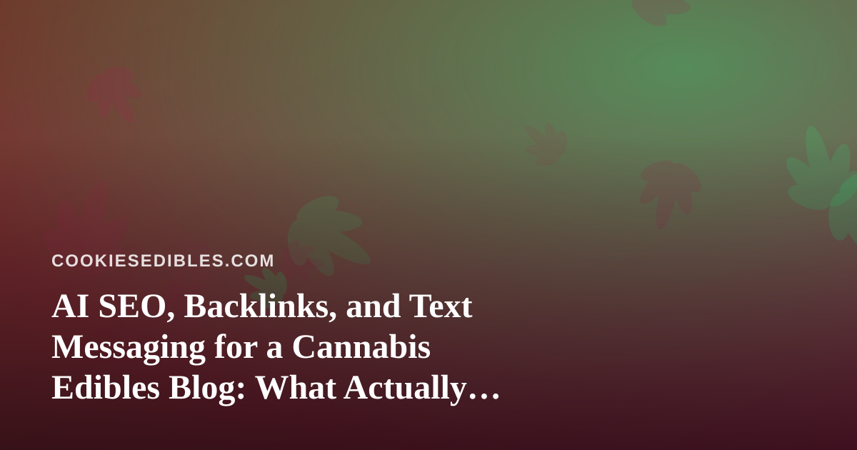 AI SEO, Backlinks, and Text Messaging for a Cannabis Edibles Blog: What Actually Works