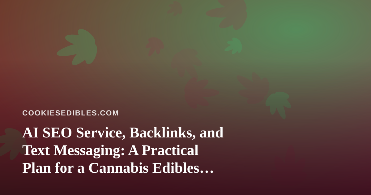 AI SEO Service, Backlinks, and Text Messaging: A Practical Plan for a Cannabis Edibles Brand