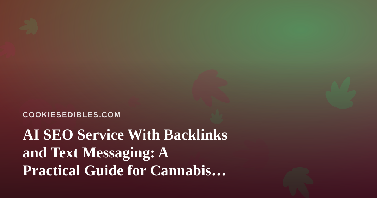 AI SEO Service With Backlinks and Text Messaging: A Practical Guide for Cannabis Edibles Brands