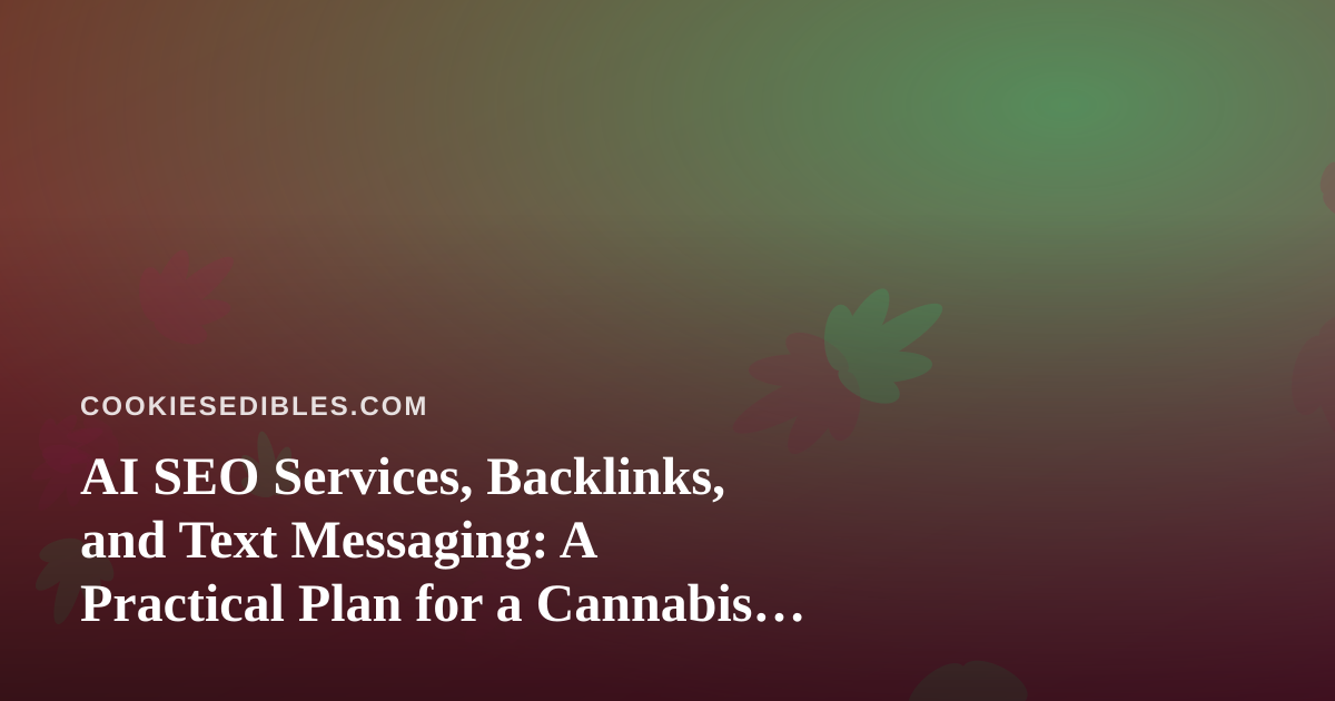 AI SEO Services, Backlinks, and Text Messaging: A Practical Plan for a Cannabis Edibles Blog