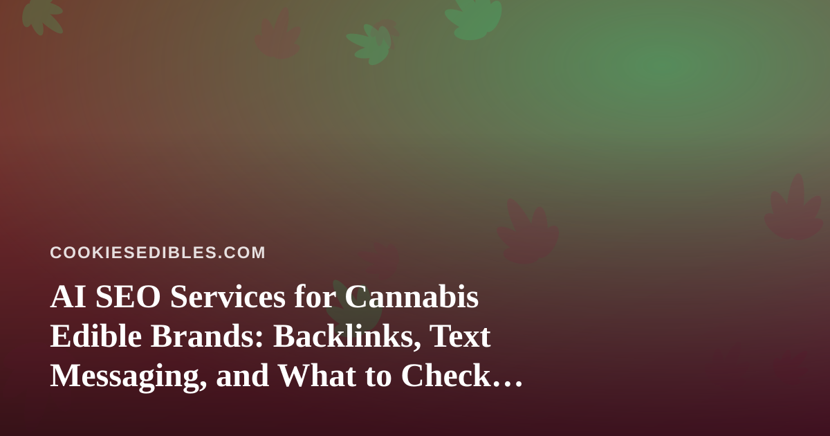 AI SEO Services for Cannabis Edible Brands: Backlinks, Text Messaging, and What to Check First