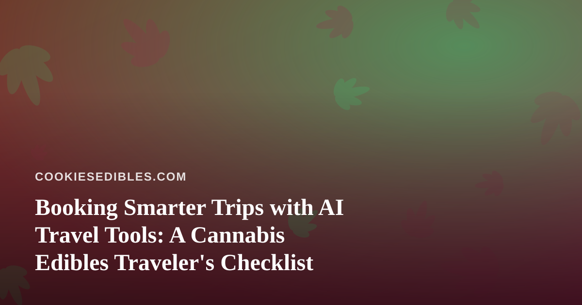 Booking Smarter Trips with AI Travel Tools: A Cannabis Edibles Traveler’s Checklist