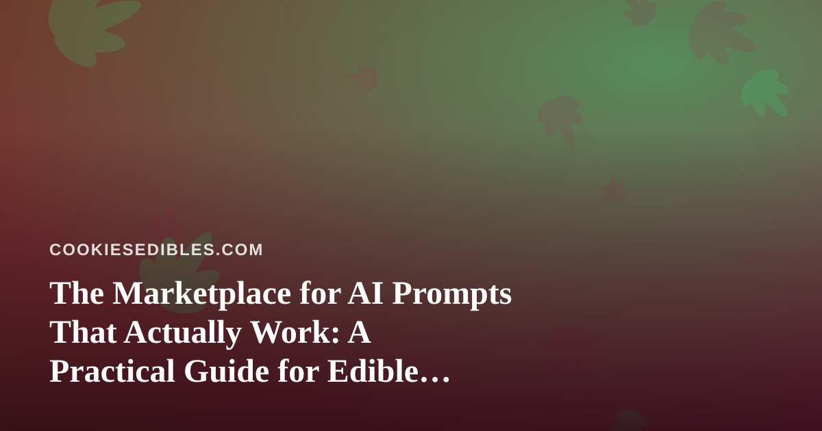 The Marketplace for AI Prompts That Actually Work: A Practical Guide for Edible Brands
