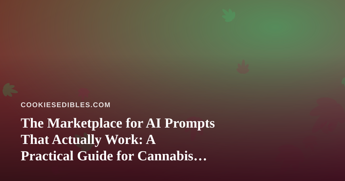 The Marketplace for AI Prompts That Actually Work: A Practical Guide for Cannabis Edible Makers