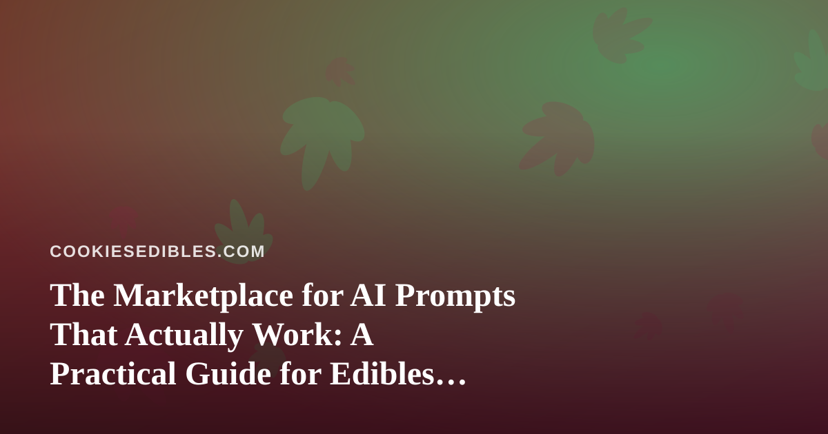 The Marketplace for AI Prompts That Actually Work: A Practical Guide for Edibles Writers