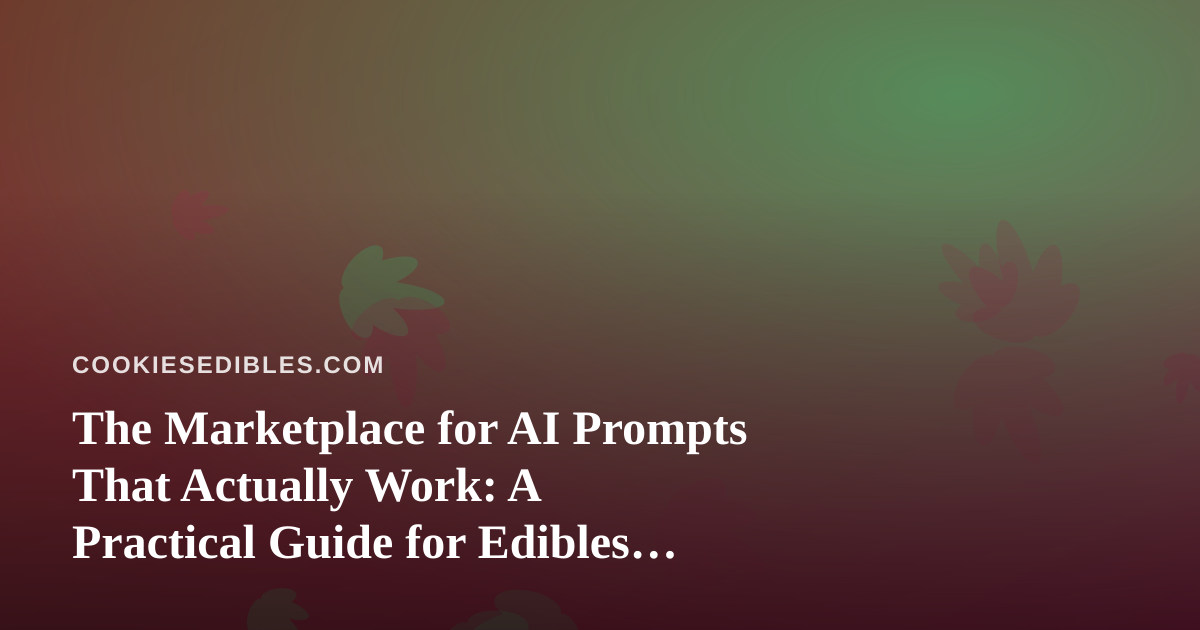 The Marketplace for AI Prompts That Actually Work: A Practical Guide for Edibles Brands