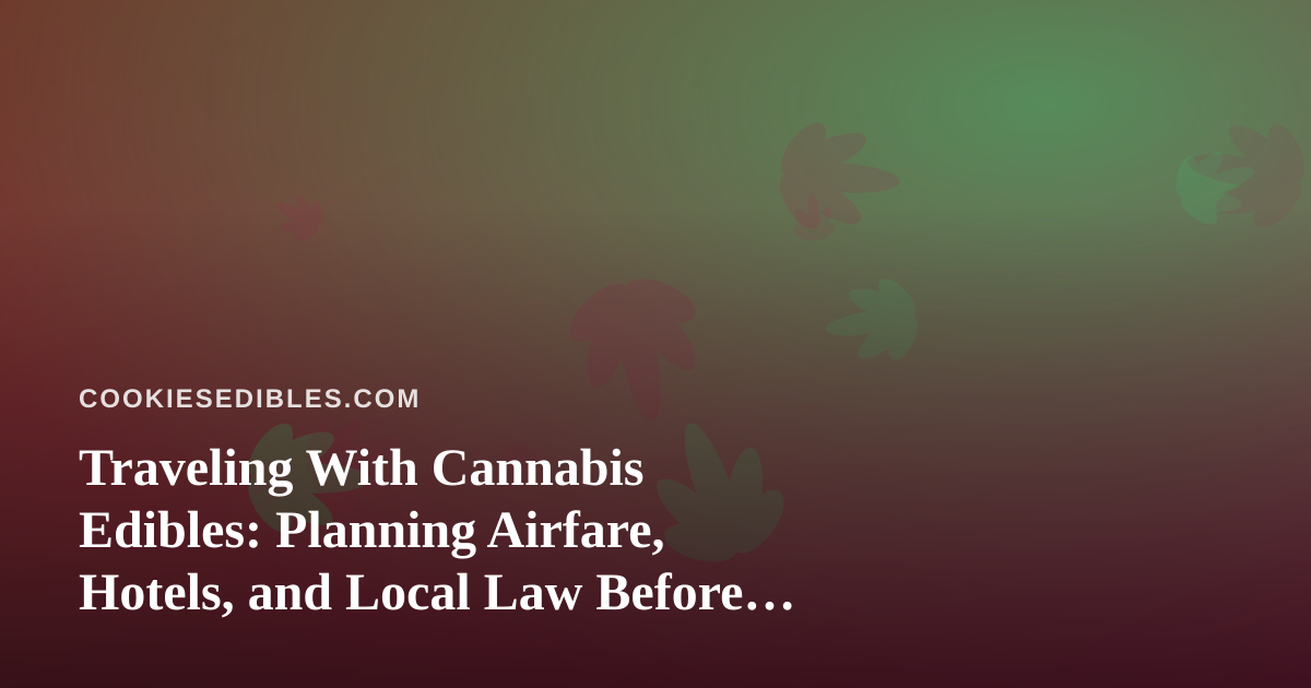 Traveling With Cannabis Edibles: Planning Airfare, Hotels, and Local Law Before You Pack