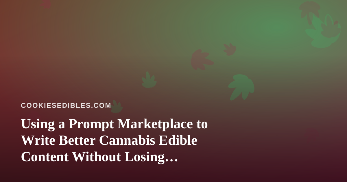 Using a Prompt Marketplace to Write Better Cannabis Edible Content Without Losing Accuracy